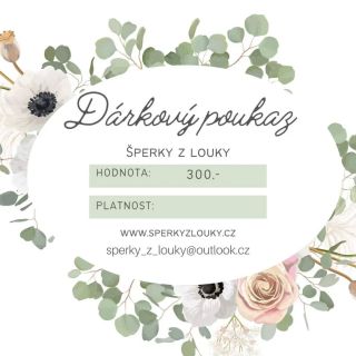 Pokud si nevite rady, jaký šperk koupit, tak nově najdete v nabídce také dárkové poukazy 😉 Platnost poukazu je jeden rok....